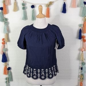 Old Navy Smocked Eyelet Top